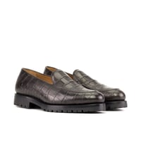Image 1 of Dark Brown Croco Calf Loafer