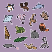 Image 2 of Animals - Set of 15 - Transparent Stickers