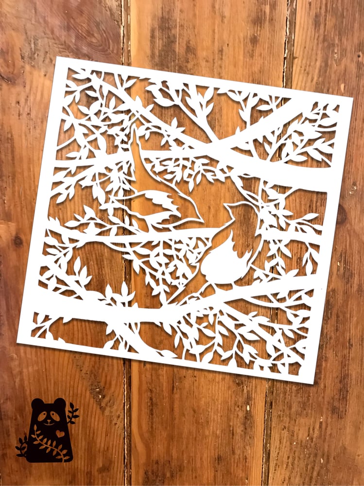 Image of Magpies Papercut Template