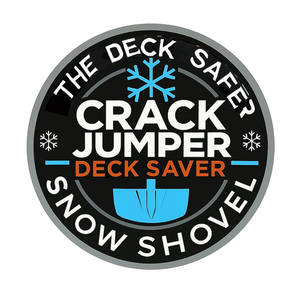 Image of Deck Safe Snow Removal with the CRACK JUMPER™ Snow Shovel. 