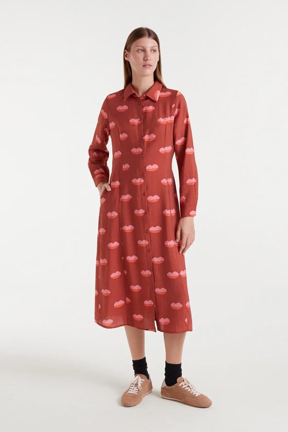 Image of Vestido estampado labios de Compañía Fantástica