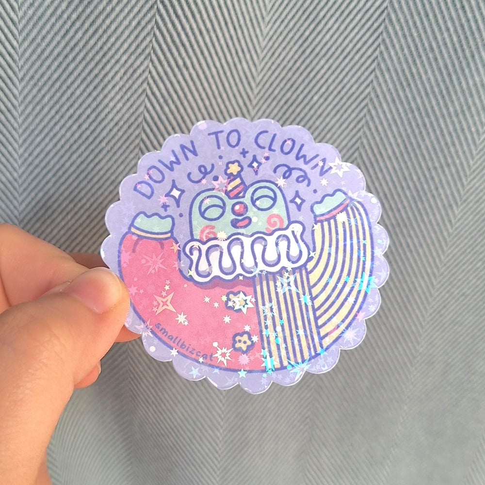 Image of Glitter Sticker Frog Clown