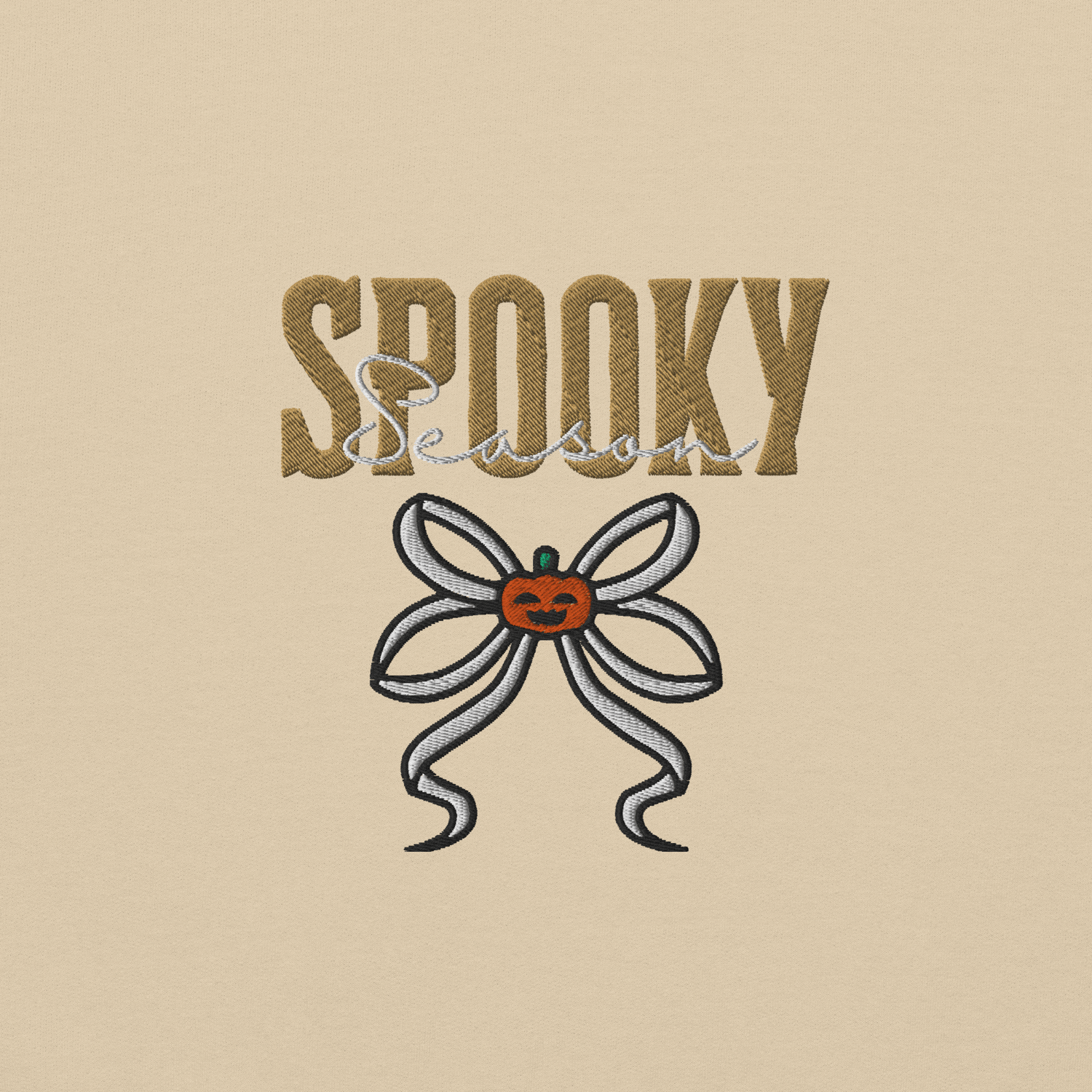 Image of Spooky season ribbon autumn embroidery Unisex Sweatshirt