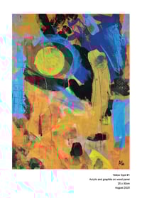 Image 4 of  Yellow Spot #1 - Original painting on mounted wooden panel. By Alan C. Martin