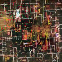 Image 1 of "Fire Map" - Original painting on mounted wooden panel. By Alan C. Martin