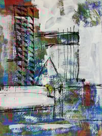 Image 1 of Yellow Spot #4 - Original painting on mounted wooden panel. By Alan C. Martin