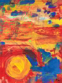 Image 1 of Yellow Spot #2 - Original painting on mounted wooden panel. By Alan C. Martin