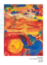 Image 4 of Yellow Spot #2 - Original painting on mounted wooden panel. By Alan C. Martin