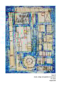 Image 4 of Maps #2 - Original painting on mounted wooden panel. By Alan C. Martin