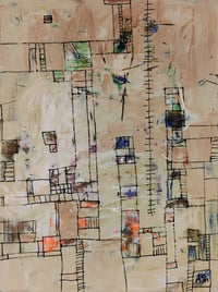 Image 1 of Maps #3 - Original painting on mounted wooden panel. By Alan C. Martin