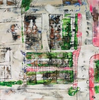 Image 1 of Maps #4 - Original painting on mounted wooden panel. By Alan C. Martin