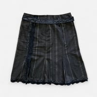 Image 4 of Des Filles à la Vanille Paris Pinstripe Lace Panel Skirt - Size US6 (2000s)