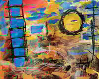 Image 1 of Jacob's Ladder & The Wild West  - Original painting on mounted wooden panel. By Alan C. Martin