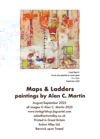 Image 4 of Local Map #1 - Original painting on mounted wooden panel. By Alan C. Martin