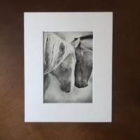 Image 1 of “Contrasting love” mini matted fine art print 