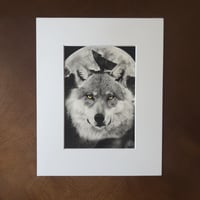 Image 1 of “Loner in the night” mini matted fine art print