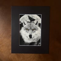 Image 2 of “Loner in the night” mini matted fine art print