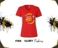 Image 5 of God's Army - No Retreat No Surrender - Women's V Neck T Shirt | Christian Faith Apparel