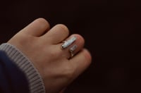 Image 3 of Verstellbarer Ring Biwaperle und rosa Rohturmalin