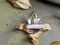 Image 4 of Verstellbarer Ring Biwaperle und rosa Rohturmalin