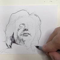 Image 3 of Hillary Clinton | 4x6 | Original Pen & Ink Drawing