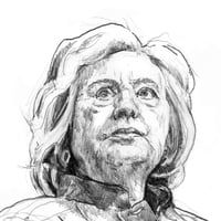 Image 1 of Hillary Clinton | 4x6 | Original Pen & Ink Drawing