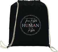 Image 1 of "Trans Rights are Human Rights" Cotton Drawstring Bag