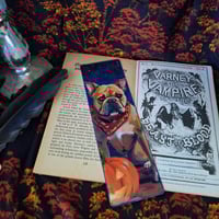 Image 2 of Bookmarks Halloween 2025 Dog - Bulldog with neck scarf