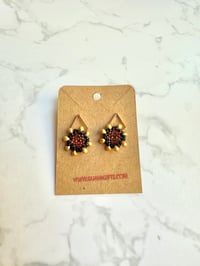 Triangle Flowers Red/Black/Gold