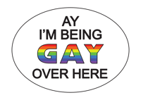 Ay I'm being gay over here Bumper Sticker
