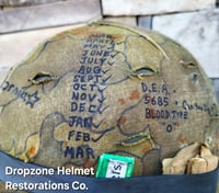 Image 19 of Vietnam USMC M-1 Helmet & 1965 Liner Mitchell Camo Cover. 1959 dated sweatband.
