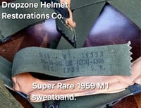 Image 15 of Vietnam USMC M-1 Helmet & 1965 Liner Mitchell Camo Cover. 1959 dated sweatband.