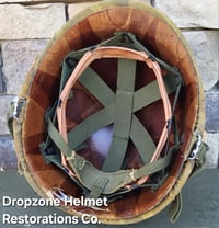 Image 14 of Vietnam USMC M-1 Helmet & 1965 Liner Mitchell Camo Cover. 1959 dated sweatband.