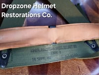 Image 16 of Vietnam USMC M-1 Helmet & 1965 Liner Mitchell Camo Cover. 1959 dated sweatband.