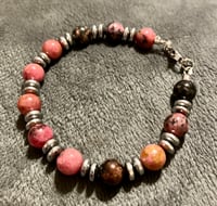 Image 4 of Madagascar Rhodonite with Silver Hematite - Size 7.25