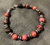 Image 5 of Madagascar Rhodonite with Silver Hematite - Size 7.25