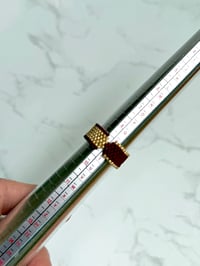Red Wine/Gold Size 9, Two side Ring 