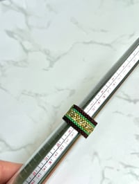 Image 1 of Green/Gold/RW Size 8.25, Two side Ring 