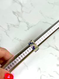 Image 2 of Silver/Blue/Light Purple Size 6.5, Two side Ring 