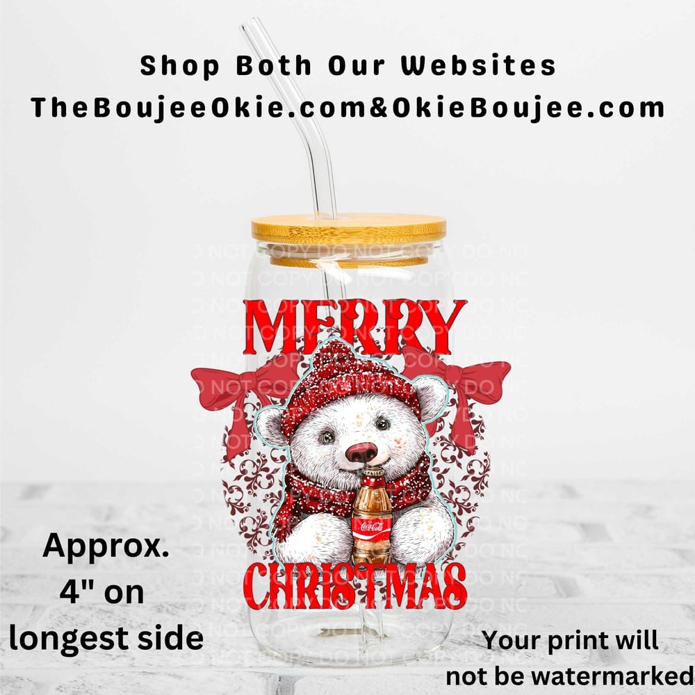 Image of Christmas Coca Cola Bear Uv Dtf Decal D2011
