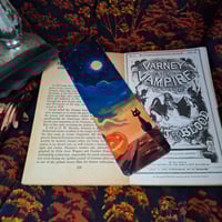 Image 2 of Bookmarks Halloween 2025 Cats - Black cat and pumpkin