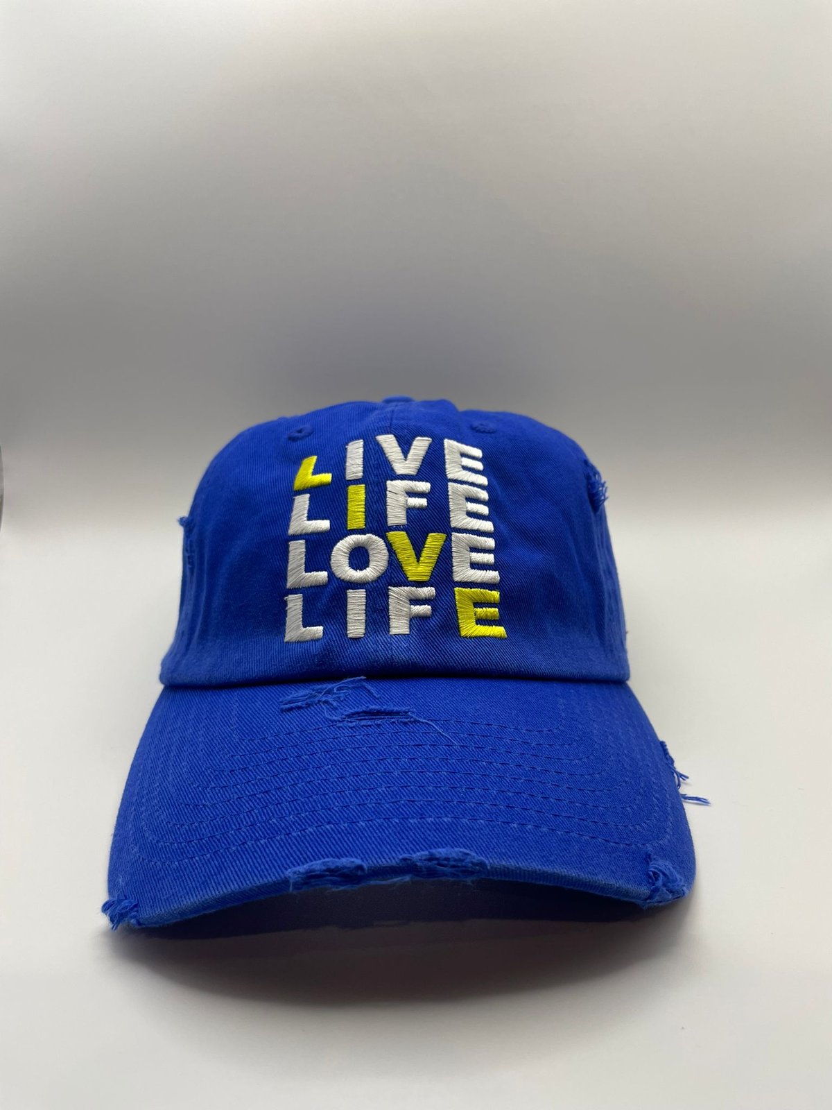 Image of Royal Blue Destressed dad cap