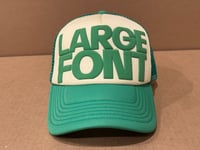 Image 1 of large font trucker (white/green)