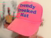 trendy crooked hat (neon pink/blue)