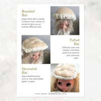 Image 2 of Mushroom Doll Hats PDF Tutorial for Art Dolls, BJDs and Blythe Dolls