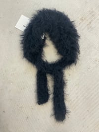 Image 1 of Fall AW 25 hand knitted head piece Fluff in black