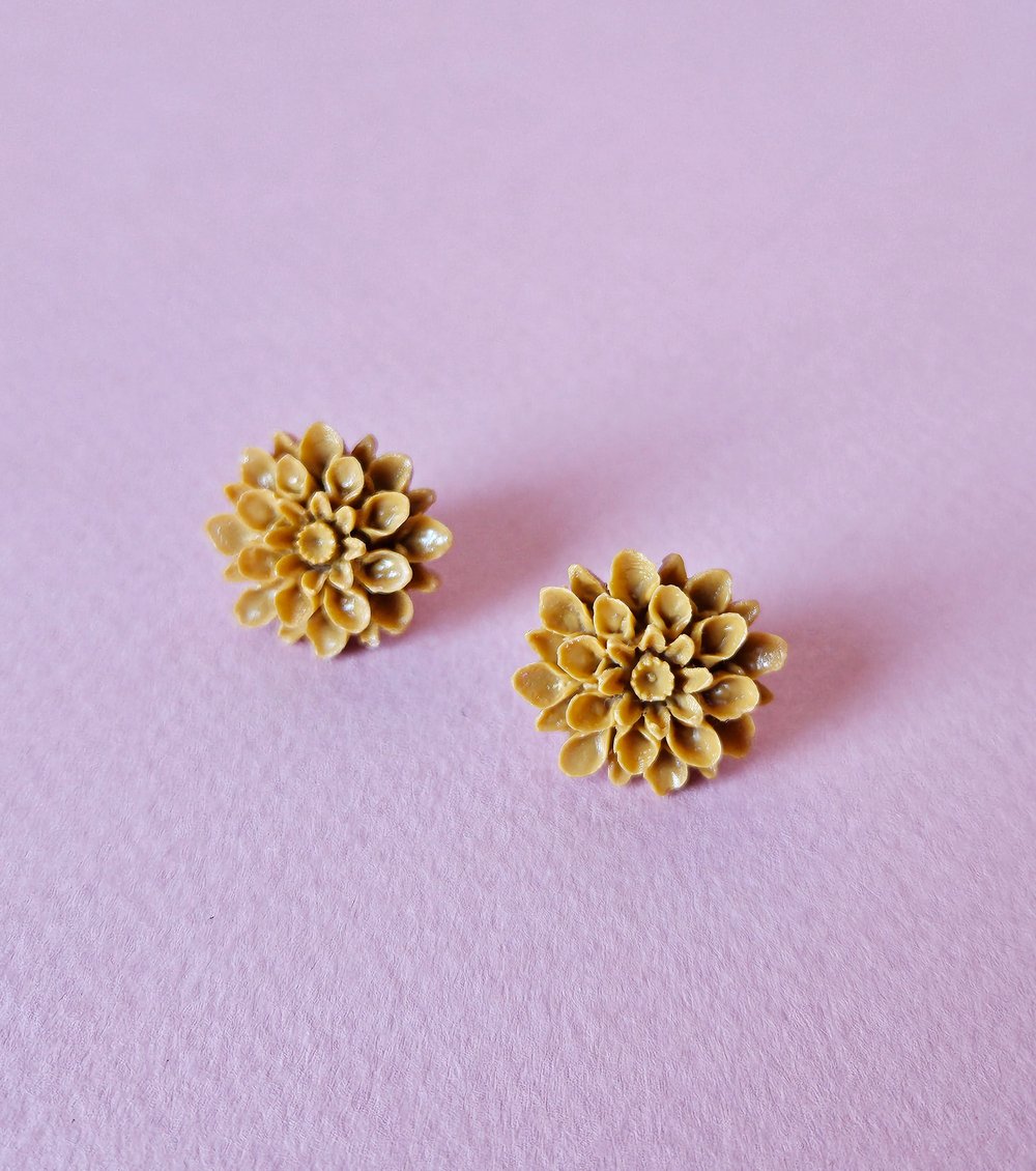 Image of Pendientes DAHLIA - Mostaza