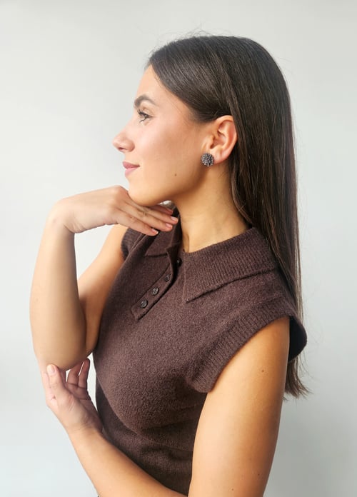 Image of Pendientes DAHLIA - Gris antracita