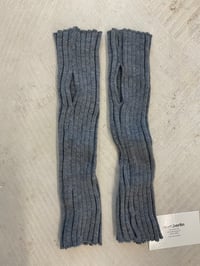 Image 2 of merino wool hand warmers in grey 
