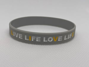 Image of 1 LIVE LIFE LOVE LIFE ADULT 2 COLOR DOUBLE SIDED LOGO PRINT WRIST BAND
